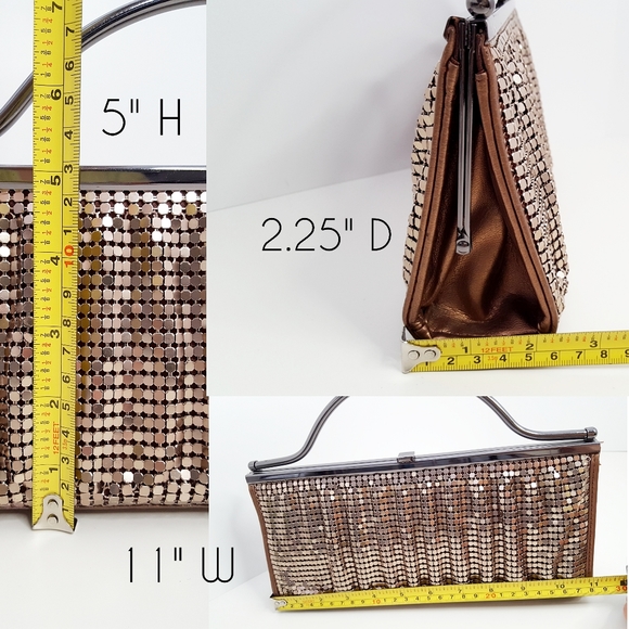 Vintage🔥Metal Geo Mesh Sequin Evening Bag|Shoulder Bag☆Handbag - Picture 11 of 12